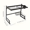 Seca Platos de Acero Inoxidable 2 Pisos 66 cm | Escurridor Vajilla Negro