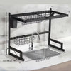 Seca Platos de Acero Inoxidable 2 Pisos 66 cm | Escurridor Vajilla Negro