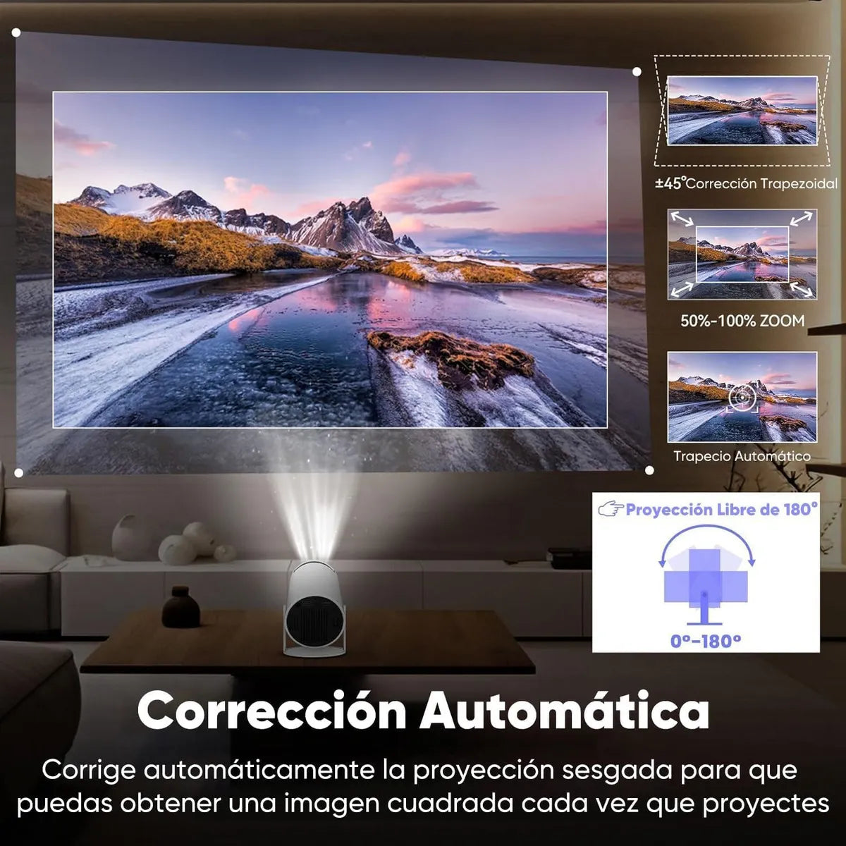 Proyector Inteligente PJ300Pro Full HD | Android 11, WiFi 5G y Bluetooth