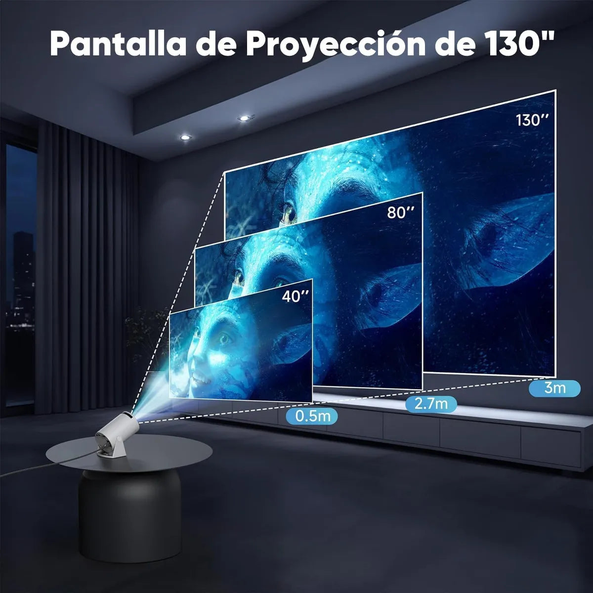 Proyector Inteligente PJ300Pro Full HD | Android 11, WiFi 5G y Bluetooth