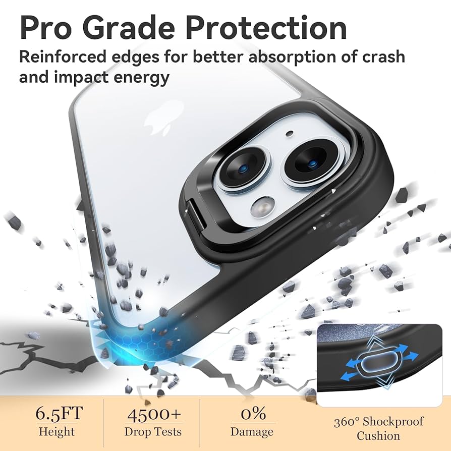 Protector Rígido iPhone Bordes Negros Con Protectores