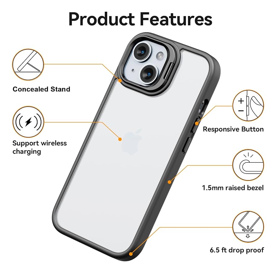 Protector Rígido iPhone Bordes Negros Con Protectores