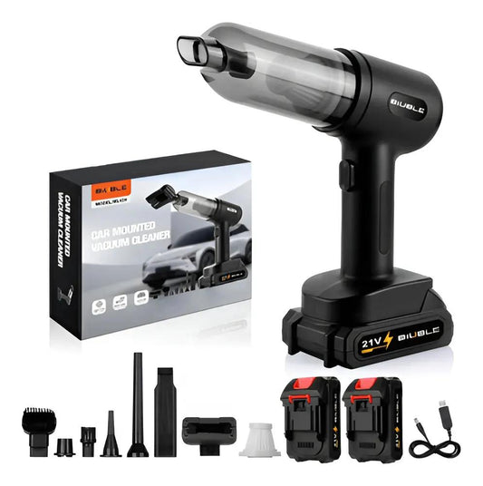 Aspiradora Portátil Recargable Negra 60W 12V Potente y Compacta