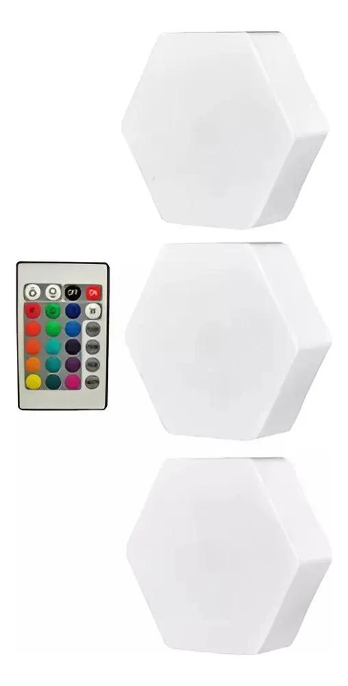 Módulos LED RGB Hexagonales Táctiles con Control Remoto – Pack x3