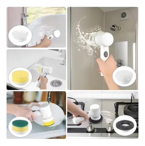 Pulidora Doméstica Inalámbrica Blanca 350RPM USB 5V con 5 Cabezales