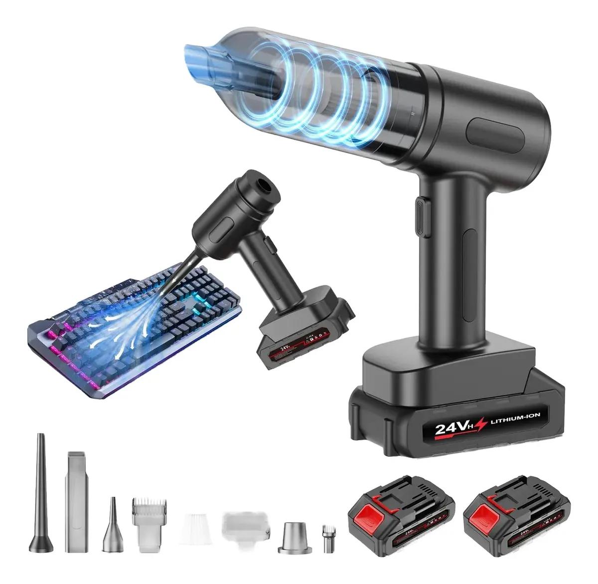 Aspiradora Portátil Recargable Negra 60W 12V Potente y Compacta