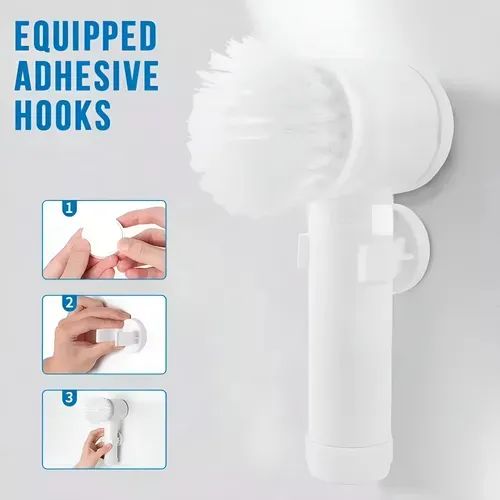 Pulidora Doméstica Inalámbrica Blanca 350RPM USB 5V con 5 Cabezales