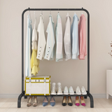 Perchero Organizador de Ropa Doble Barra de Metal | Closet Hogar Negro