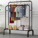 Perchero Organizador de Ropa Doble Barra de Metal | Closet Hogar Negro