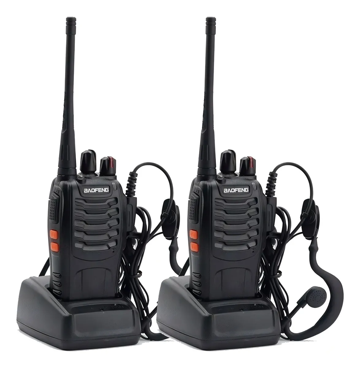 Kit x2 Handy Baofeng BF-888S Walkie Talkie UHF 16 Canales + Auricular