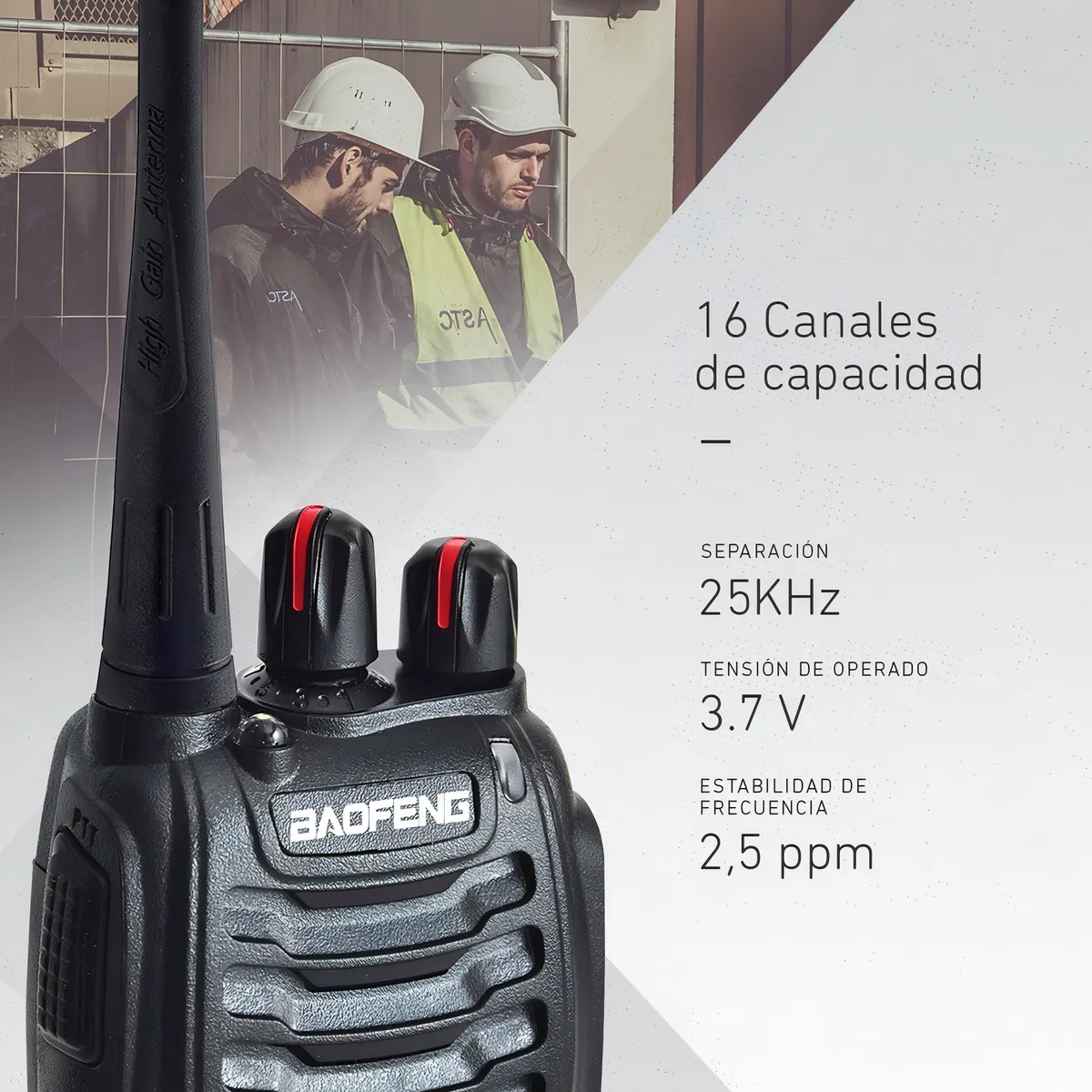 Kit x2 Handy Baofeng BF-888S Walkie Talkie UHF 16 Canales + Auricular