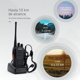 Kit x2 Handy Baofeng BF-888S Walkie Talkie UHF 16 Canales + Auricular