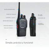 Kit x2 Handy Baofeng BF-888S Walkie Talkie UHF 16 Canales + Auricular