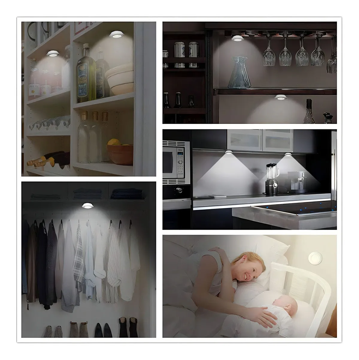 Set x3 Luces LED Inalámbricas con Control Remoto | Regulables Blanco