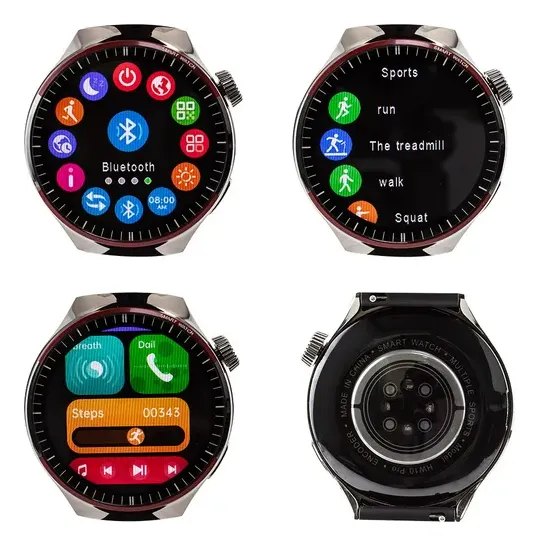 Reloj Inteligente Smartwatch Sport HW10 Pro Con 2 Mallas Int Negro Milanés Beige