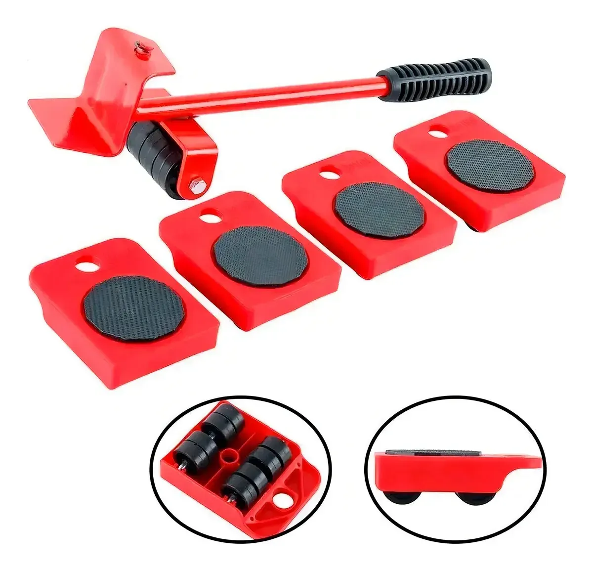 Base Móvil con Ruedas para Muebles y Electrodomésticos 5 en 1 Negro