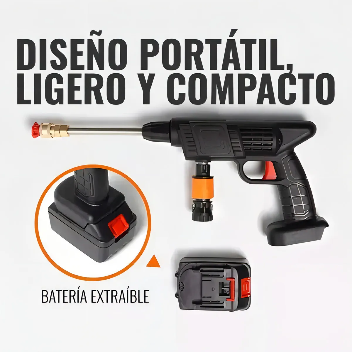 Hidrolavadora Portátil Black Mount Inalámbrica a Batería 48V 300W