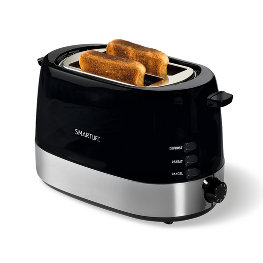 Smartlife TOSTADORA NEGRA | 2 TOSTADAS | 850 W