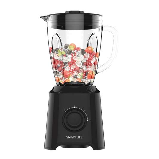 Smartlife LICUADORA VASO VIDRIO  NEGRA | 1.5 L | 400 W