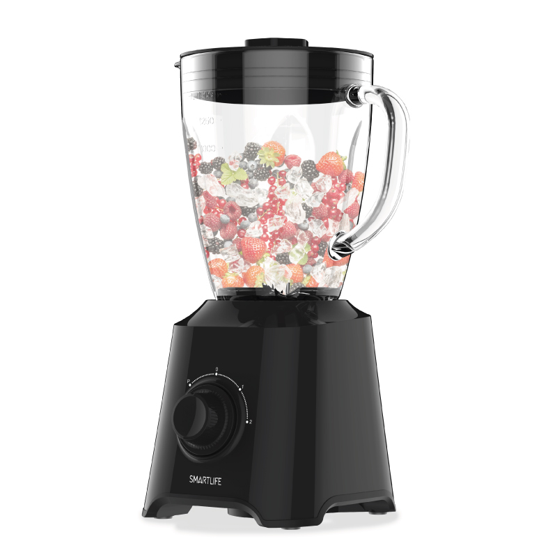 Smartlife LICUADORA VASO VIDRIO  NEGRA | 1.5 L | 400 W