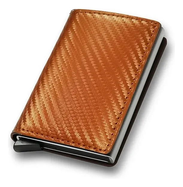 Tarjetero Antirrobo Rfid Slim Protect Future - Coral oscuro