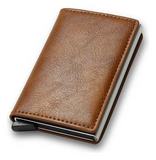 Tarjetero Anti Clonación - Marrón oscuro