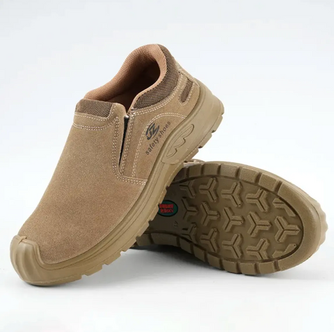 Zapato de Trabajo con Puntera de Acero – Calzado de Seguridad - Beige