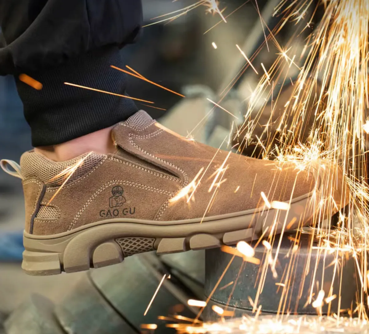 Zapato de Trabajo con Puntera de Acero – Calzado de Seguridad - Beige