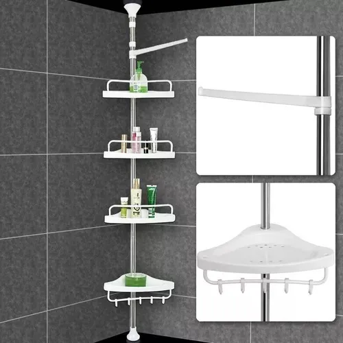 Organizador Esquinero de Baño Ajustable 3,2 m | Estantería para Ducha