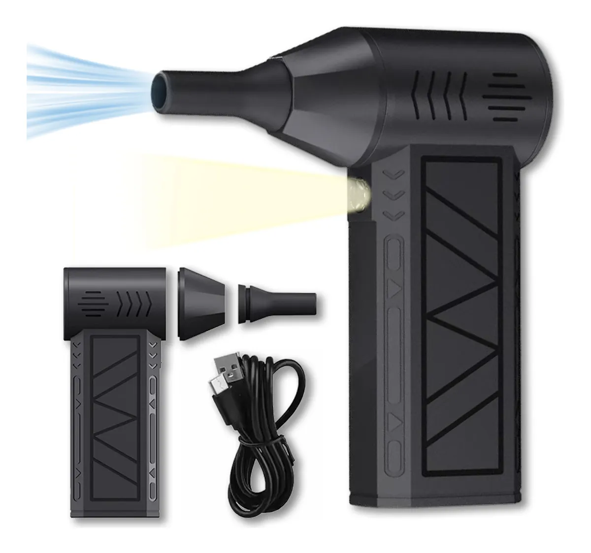 Mini Sopladora Turbo Portátil Recargable | Soplador Inalámbrico de Mano con LED
