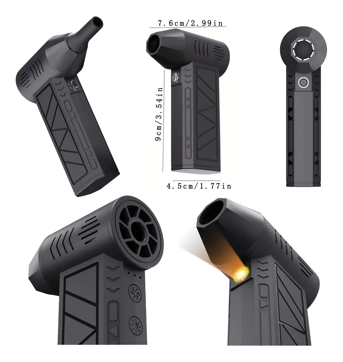 Mini Sopladora Turbo Portátil Recargable | Soplador Inalámbrico de Mano con LED