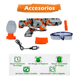 Pistola Eléctrica Lanzadora de Bolitas Hidrogel Automática | Color Naranja