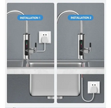 Canilla Electrica Calentador De Agua Instantáneo Para Mesada Gris Acero Inoxidable