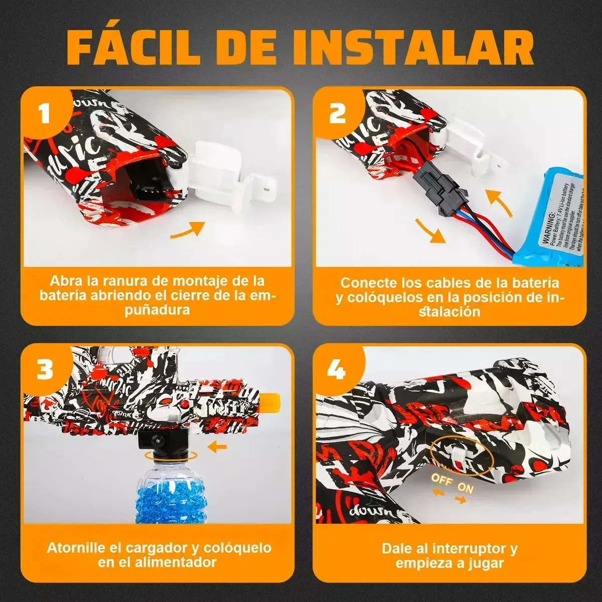 Pistola Automática Doble de Gel |  Gel Naranja