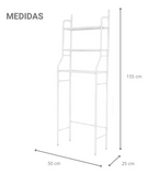 Estante Organizador para Baño e Inodoro de Acero | 3 Niveles Color Blanco