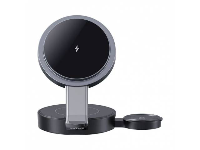 Cargador Inalámbrico 15W 3 en 1 Carga Rápida Negro CD234 USAMS